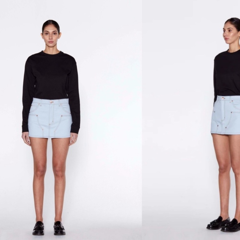 Renggli blue cargo mini skirt